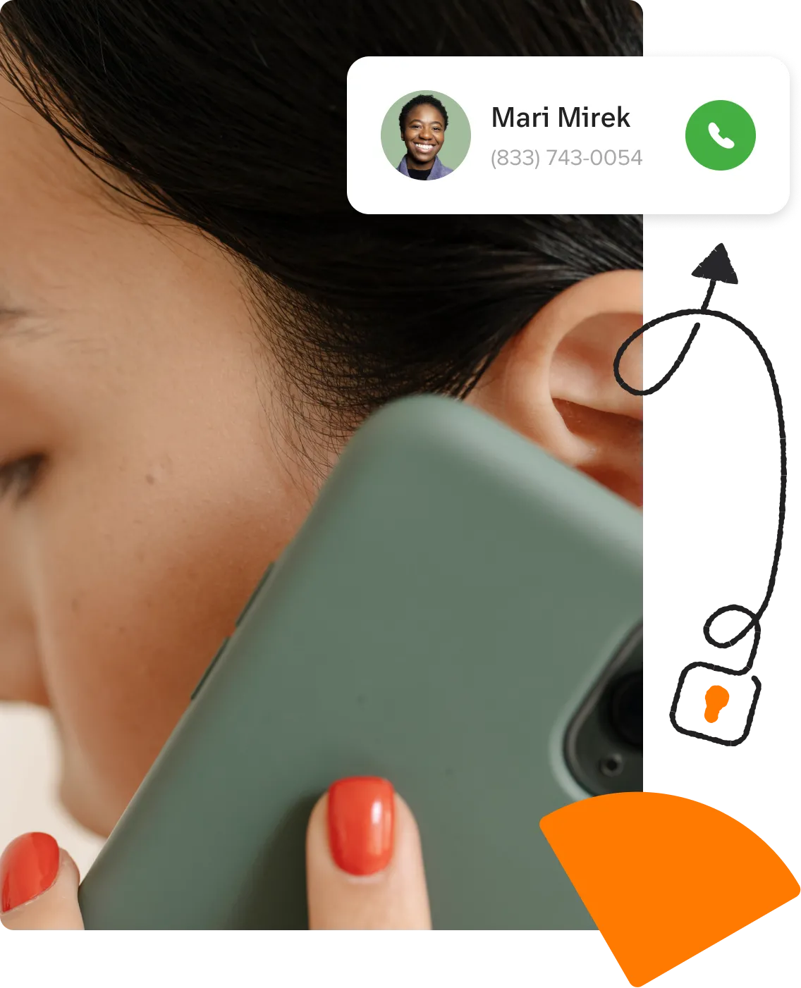 Employee using RingCentral's highly secure phone system to make a call