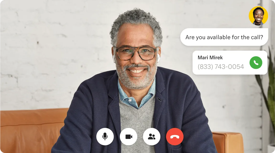 man on a video call using RingCentral
