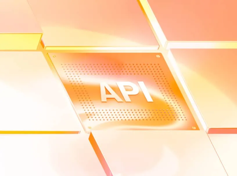 An abstract image featuring the text 'API'