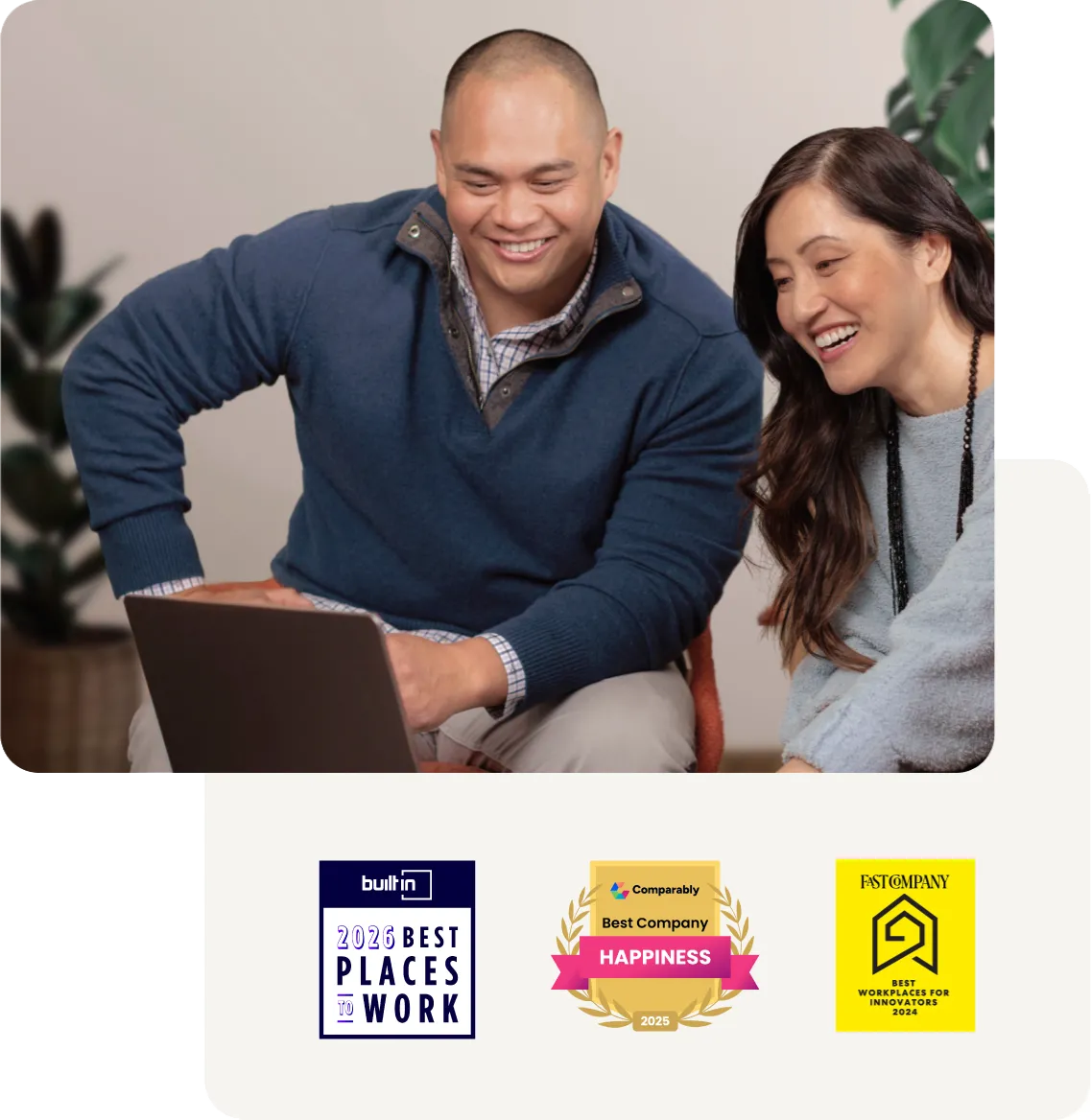 Two RingCentral employees working on a project