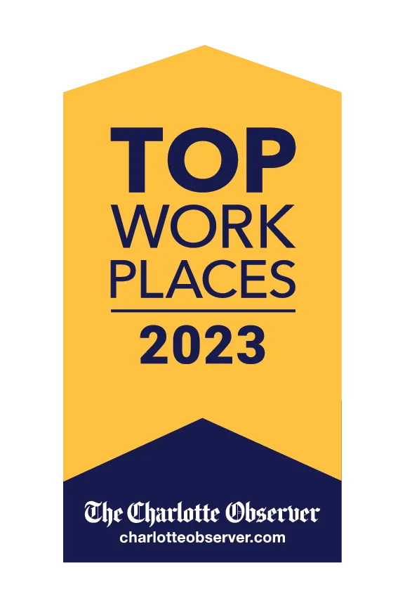 The Charlotte Observer 2023 Top Work Places badge