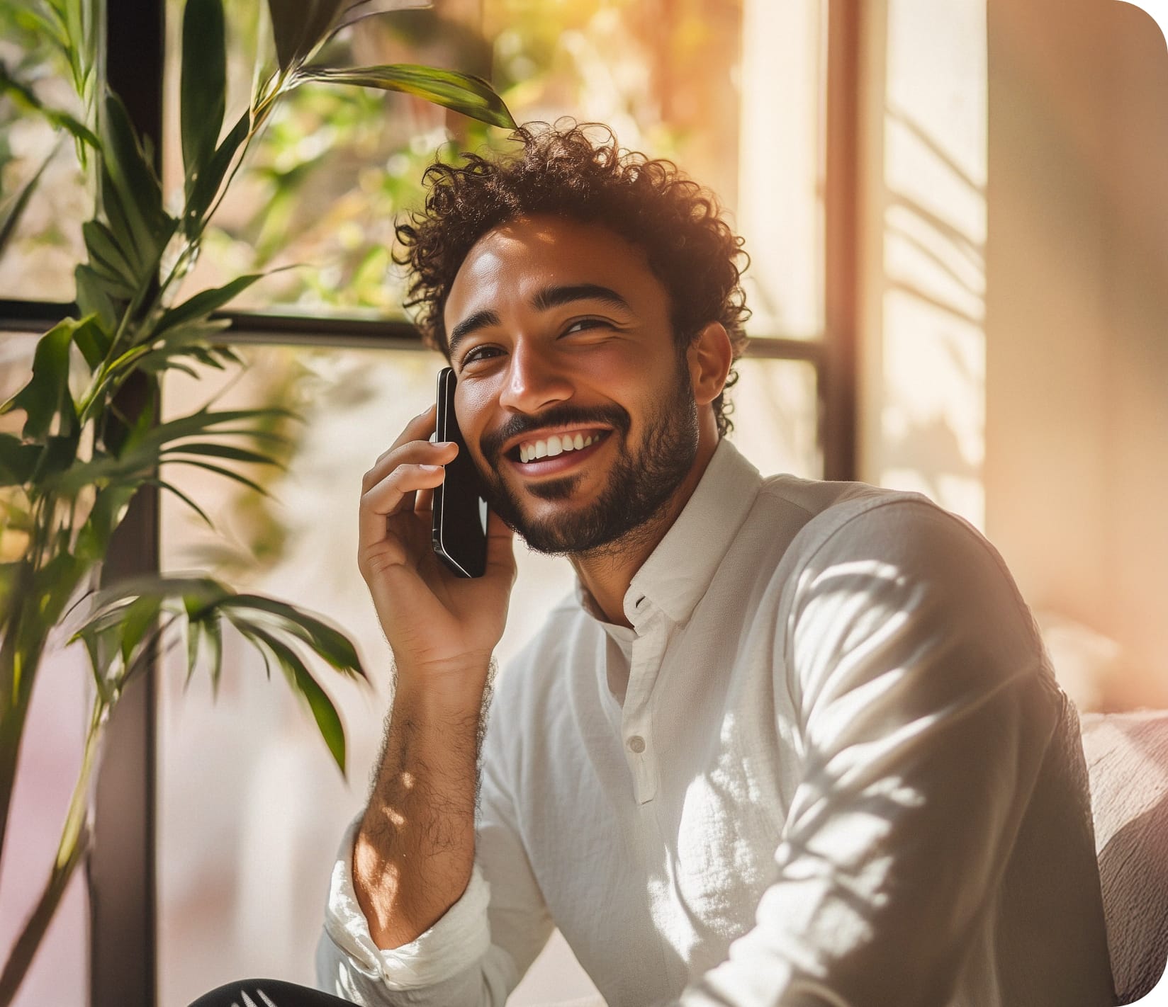 A consultant having a business conversation with a client over the phone