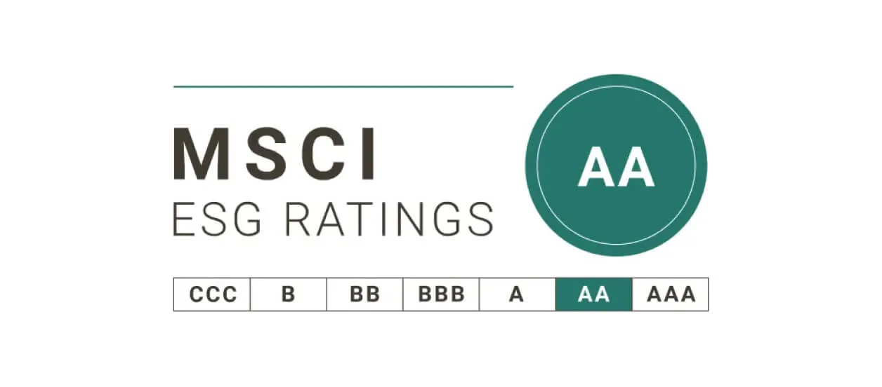 AA rating in the MSCI ESG ratings assessment
