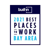 Insignia de los mejores lugares para trabajar del Área de la Bahía 2021 de Built In