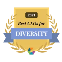 Insignia del premio Comparably a la mejor empresa para la diversidad 2021