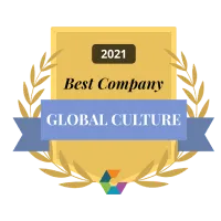 Insignia del premio Comparably a la mejor empresa para la cultura global 2021
