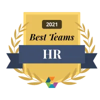 2021 Best Teams for HR Comparably Award badge