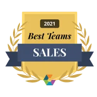 Insignia del premio Comparably a los mejores equipos de ventas 2021