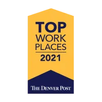 Insignia  de los mejores lugares de trabajo 2021 de The Denver Post