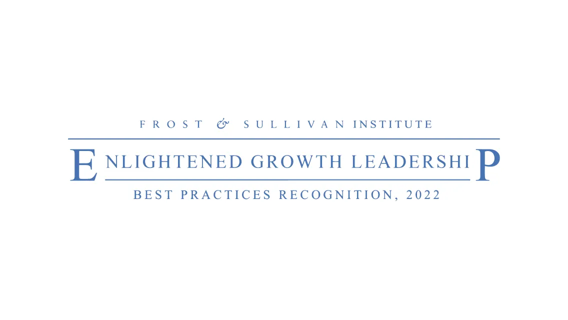 Reconocimiento de mejores prácticas de excelencia en el liderazgo de crecimiento del Instituto Frost & Sullivan, logotipo de 2022