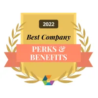 2022 Best Company for Perks & Benefits Award badge