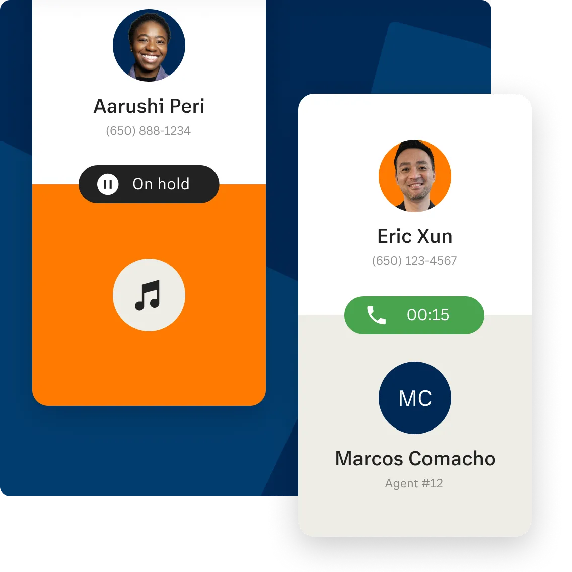 A phone call conversation between colleagues using RingCentral app