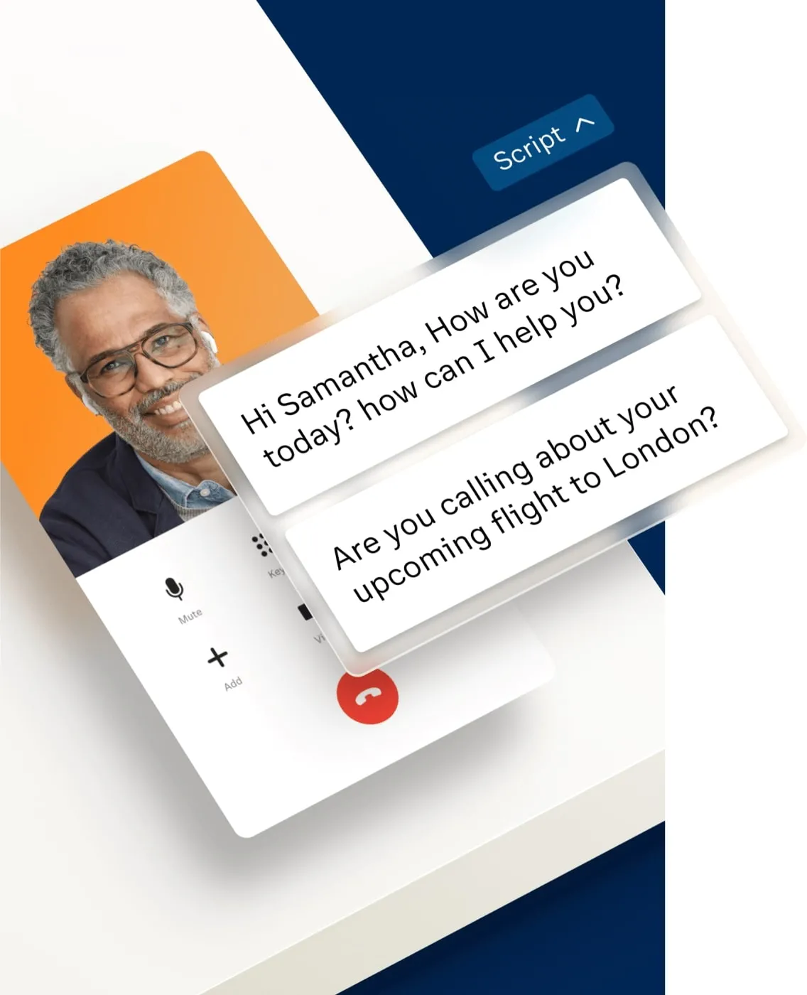 Outbound telemarketing representative using the agent scripting feature of RingCentral Engage Voice
