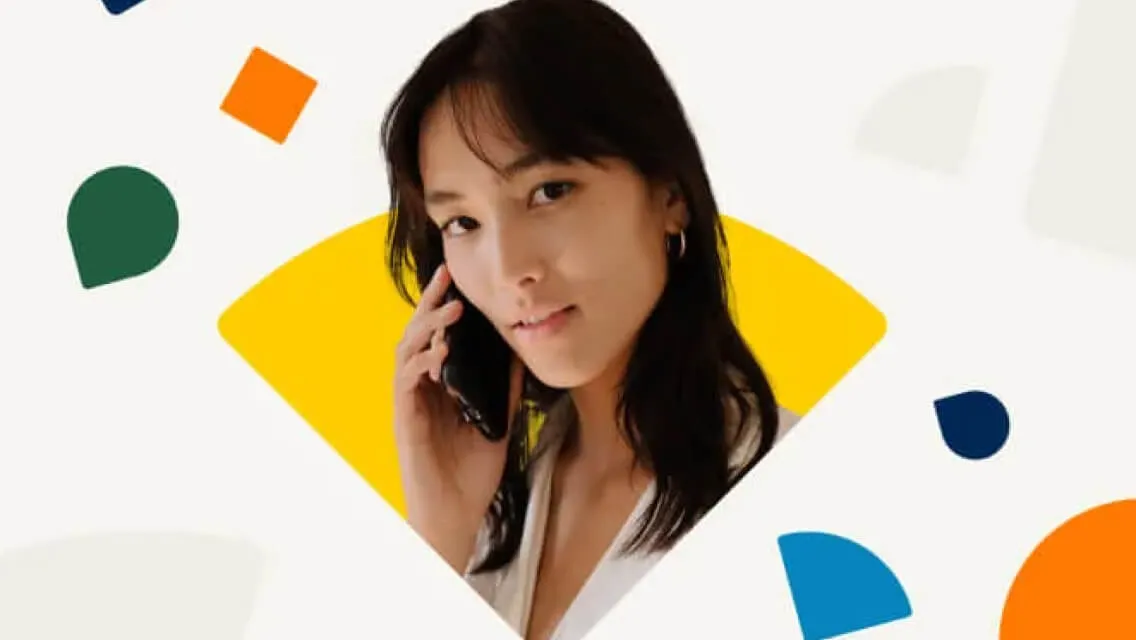 Woman using RingCentral for a phone call