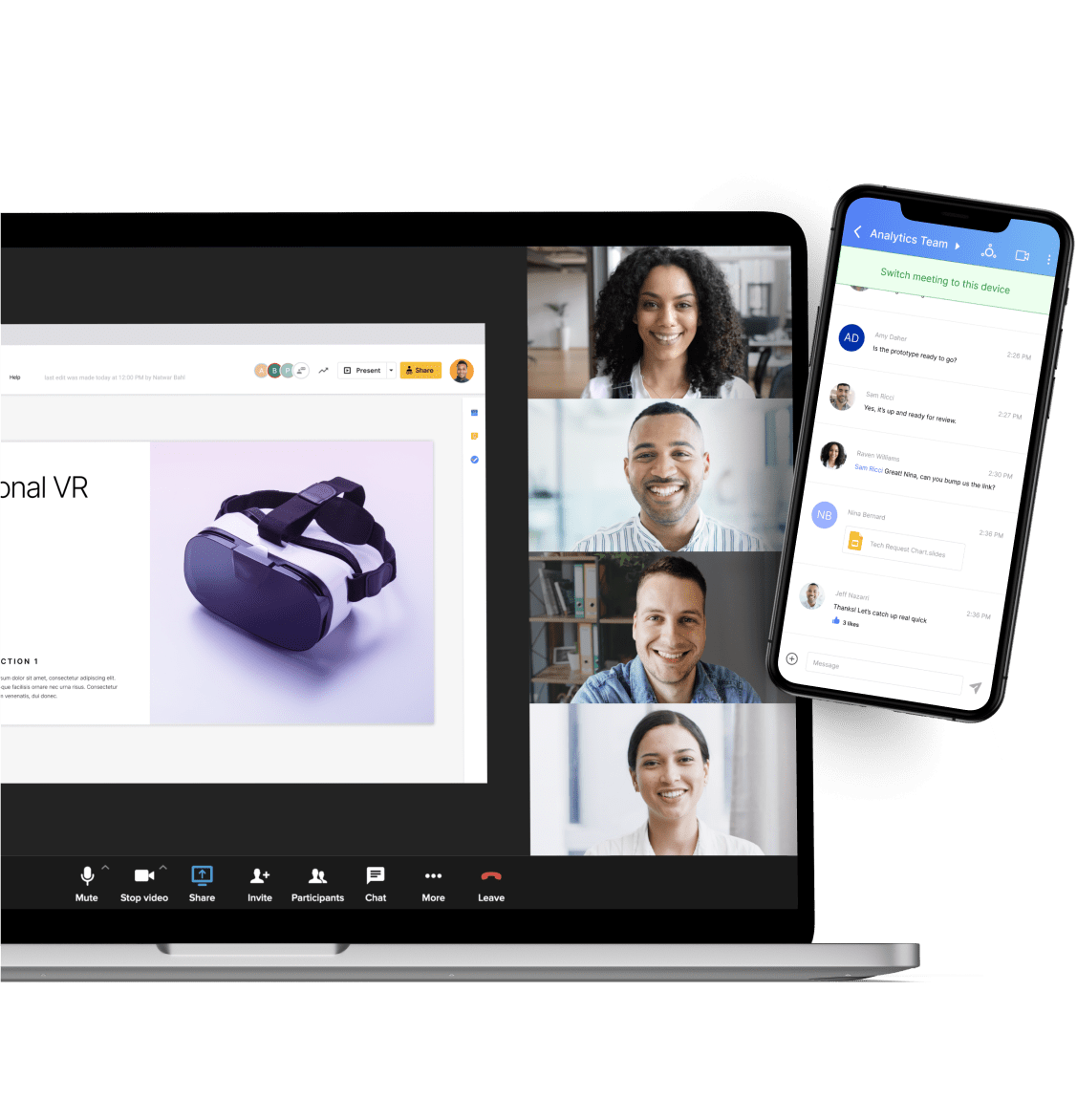 The RingCentral App can be used on both desktop and mobile devices