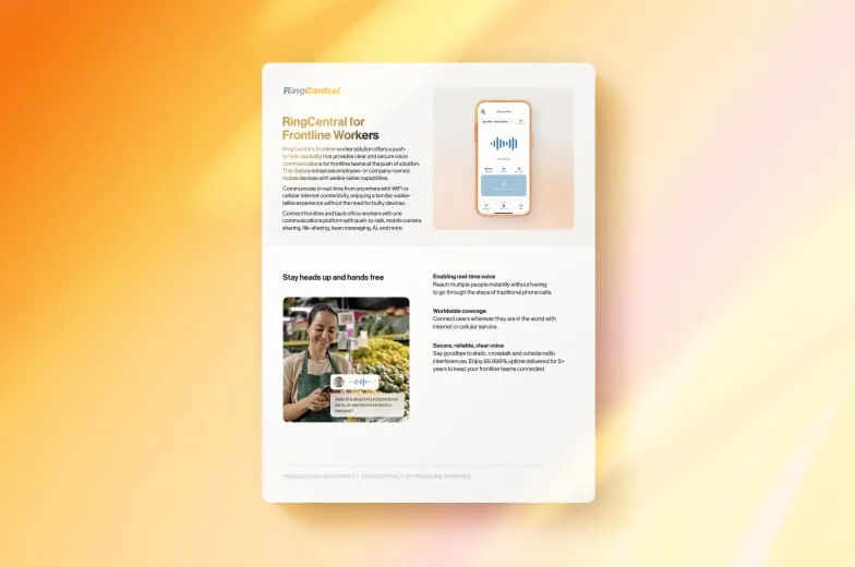 RingCentral Brief: Push-to-talk capabilities for front-line workers