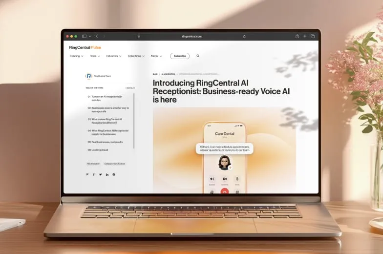 RingCentral Blog: Introducing RingCentral AI Receptionist: Business-ready Voice AI is here