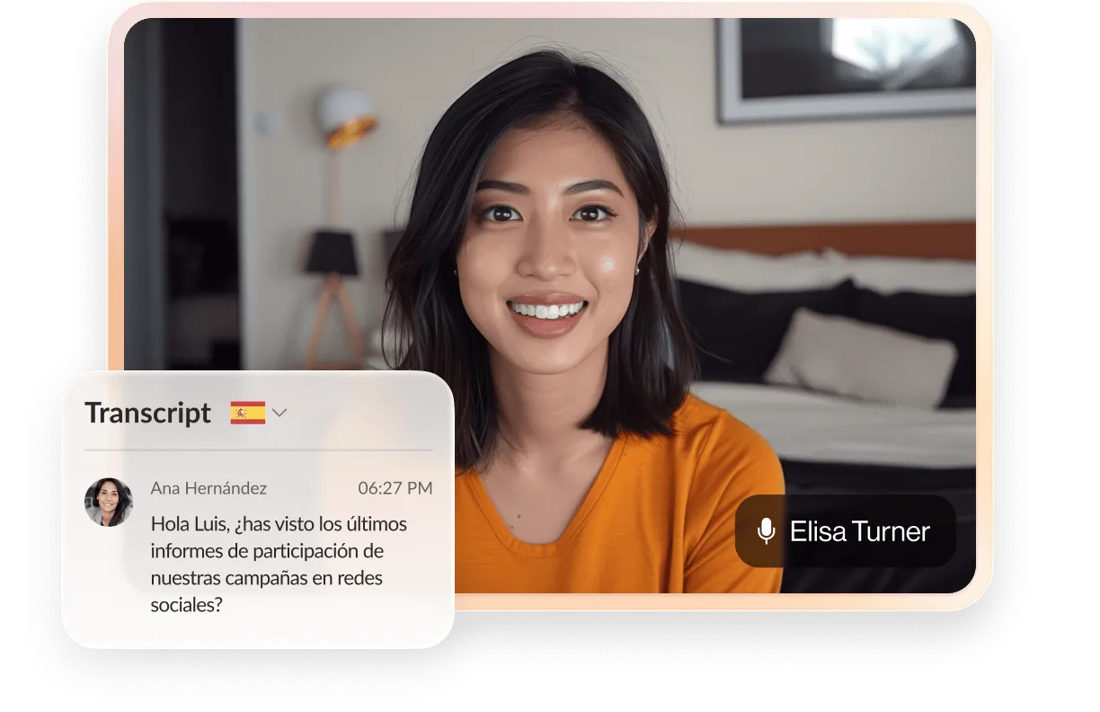 Transcript Translation feature of the RingCentral Events app