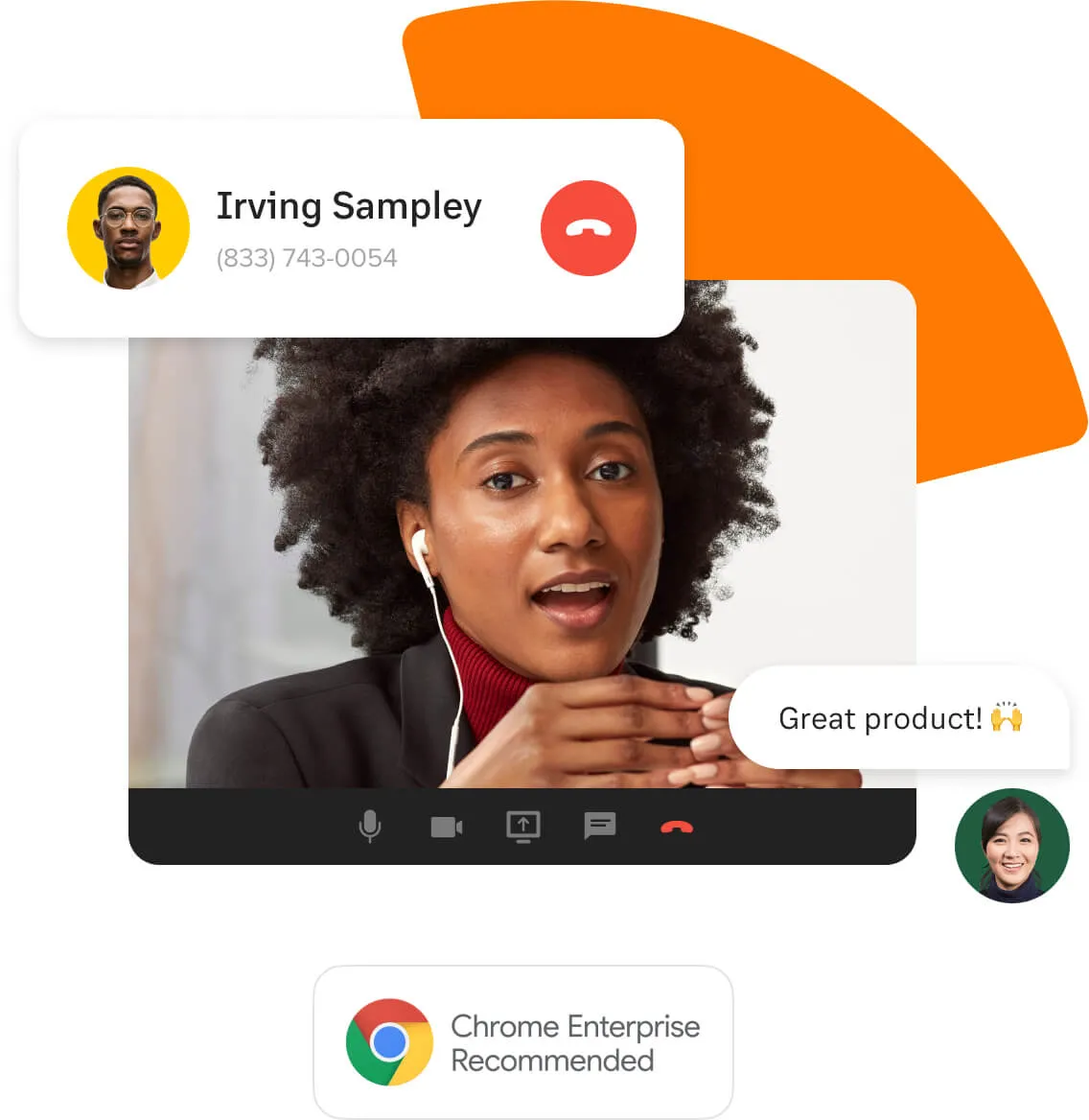 An online RingCentral meeting on a Chrome OS laptop