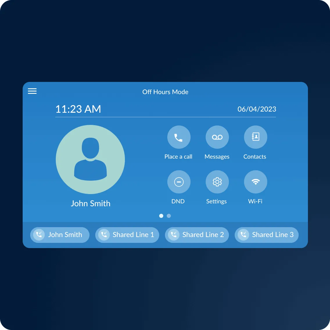 A desk phone view of a RingCentral app account