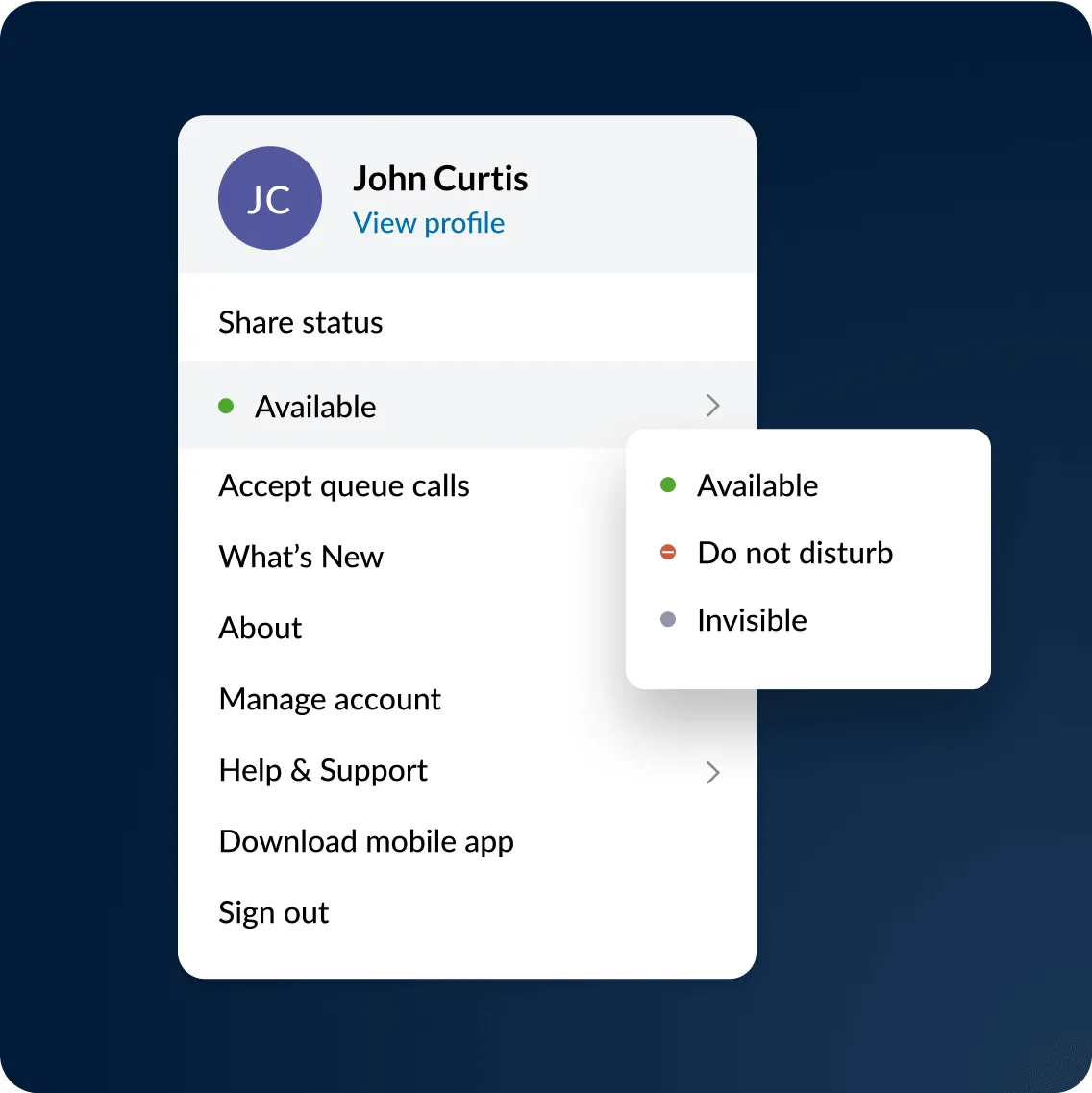 John Curtis' RingCentral virtual presence 