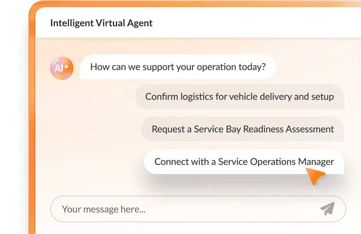 UI showing RingCX intelligent virtual agent (IVA) feature which provides easy prompts for employees.