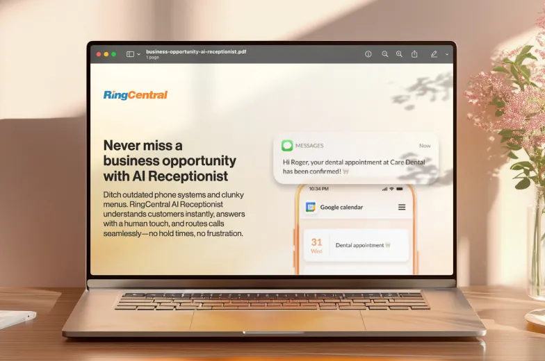 An infographic on RingCentral AI Receptionist