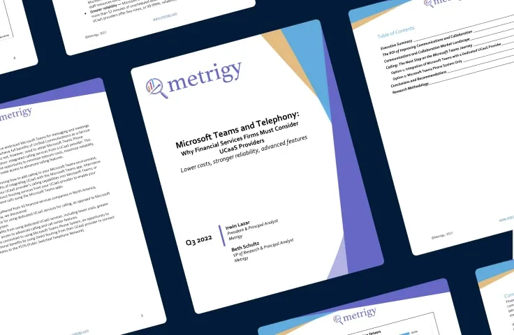 Whitepaper cover: A Metrigy study about Microsoft Teams and Telephony