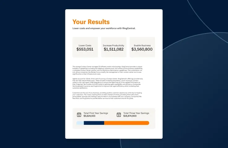 RingCentral's Total Cost of Ownership Calculator