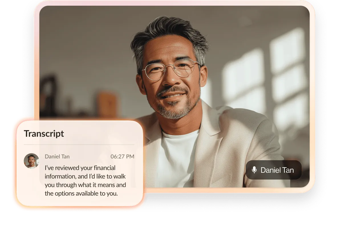 screenshot of AI Meetings with client
