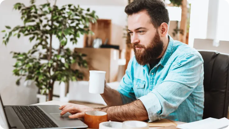 A man working from home