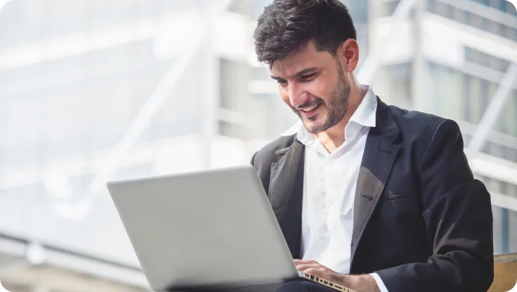 A man using a laptop