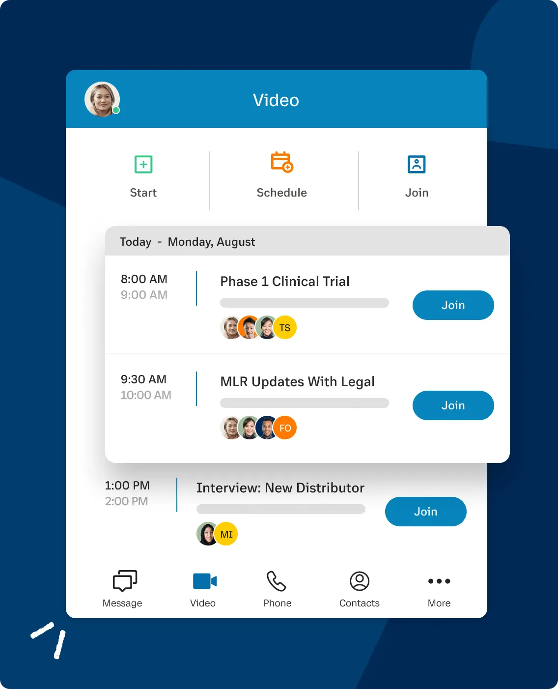 Schedule online meetings with medical staff in the RingCentral app