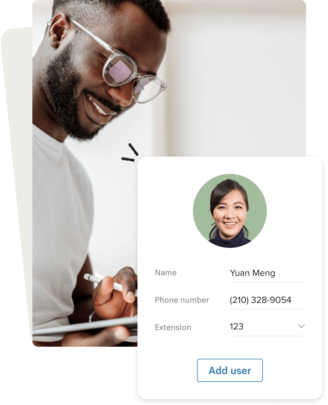 Healthcare staff enters patient data in RingCentral