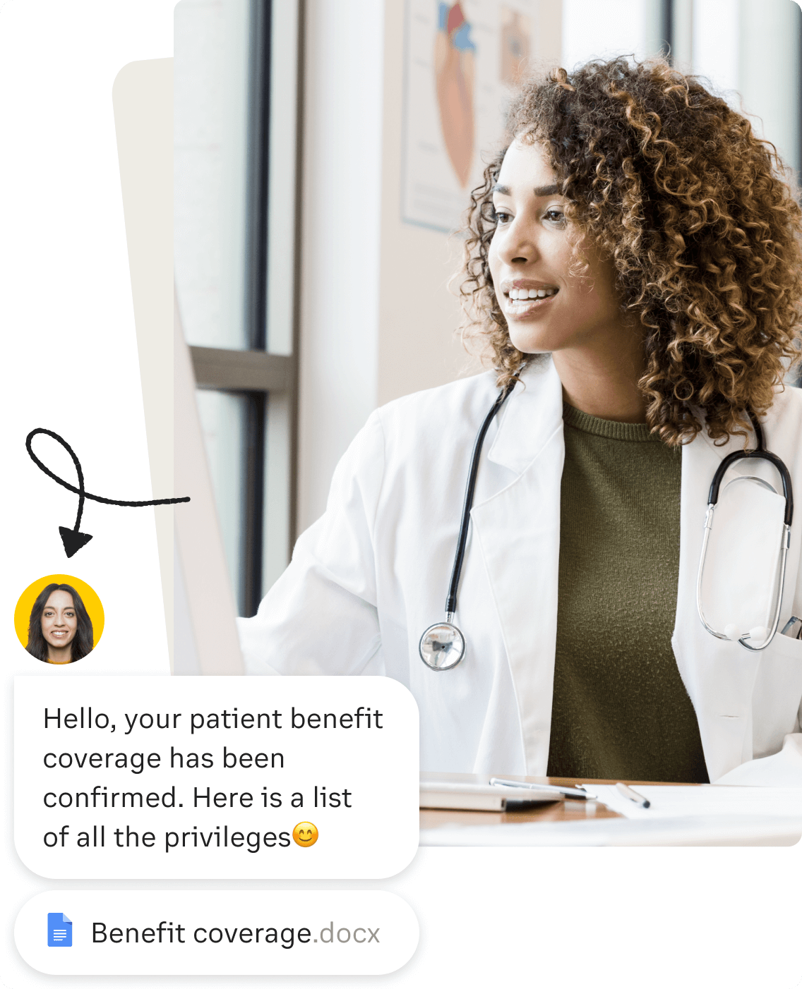 Inform patients of their payment benefit coverage via RingCentral app