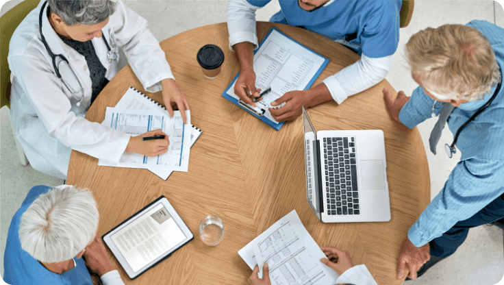 RingCentral aids a team of healthcare staff in a meeting