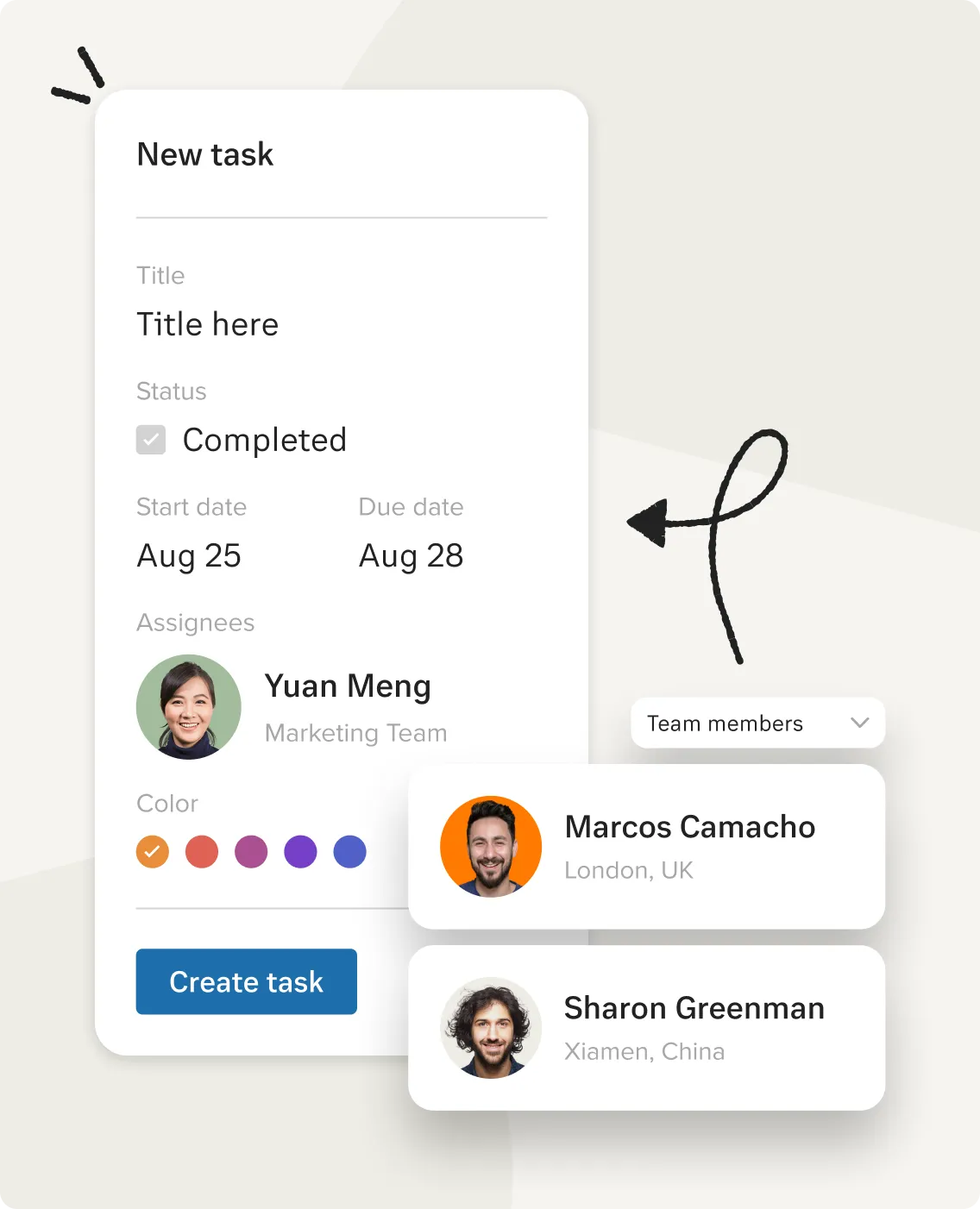 Organizers create, track and collab with task using the RingCentral app