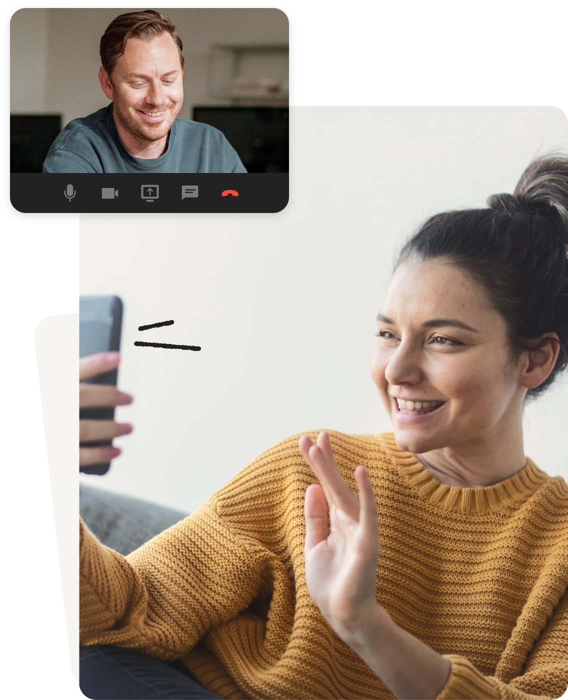 Eine Designerin in einem RingCentral Video-Meeting mit einem Kunden