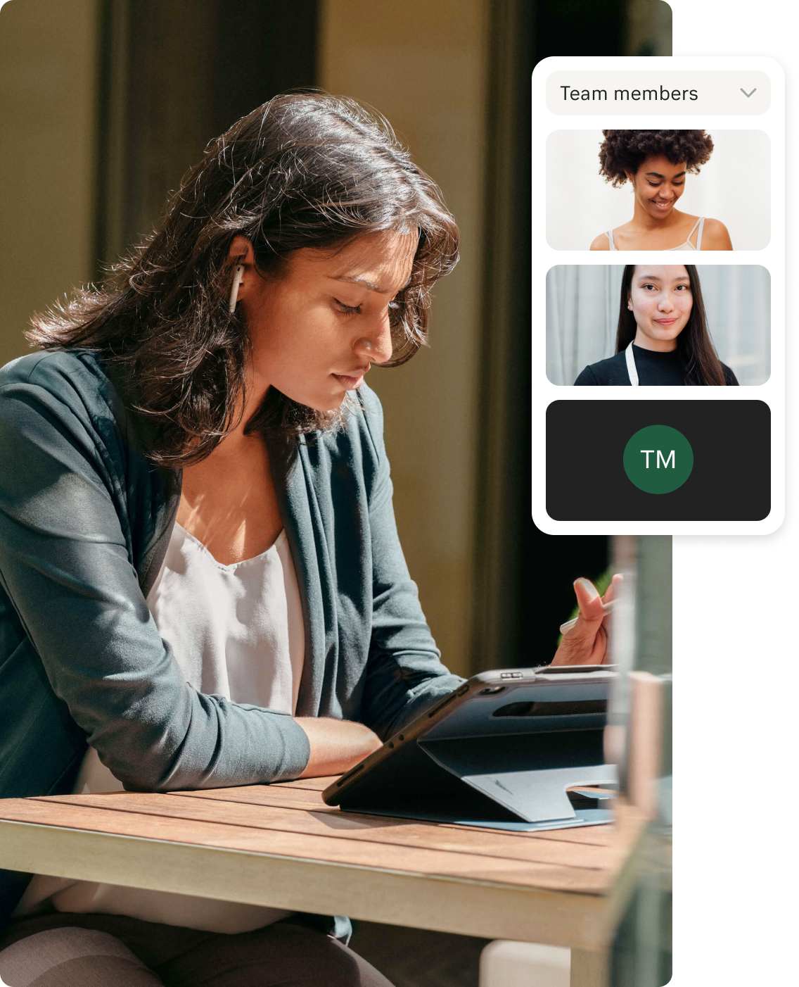 Restaurant employees having an online video meeting