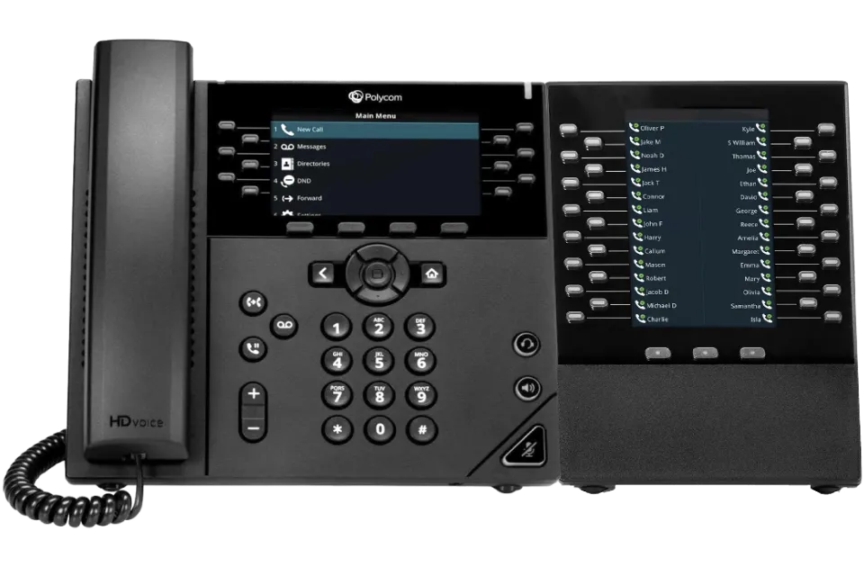 Polycom VVX 450 Business IP Phone with 1 Expansion Module