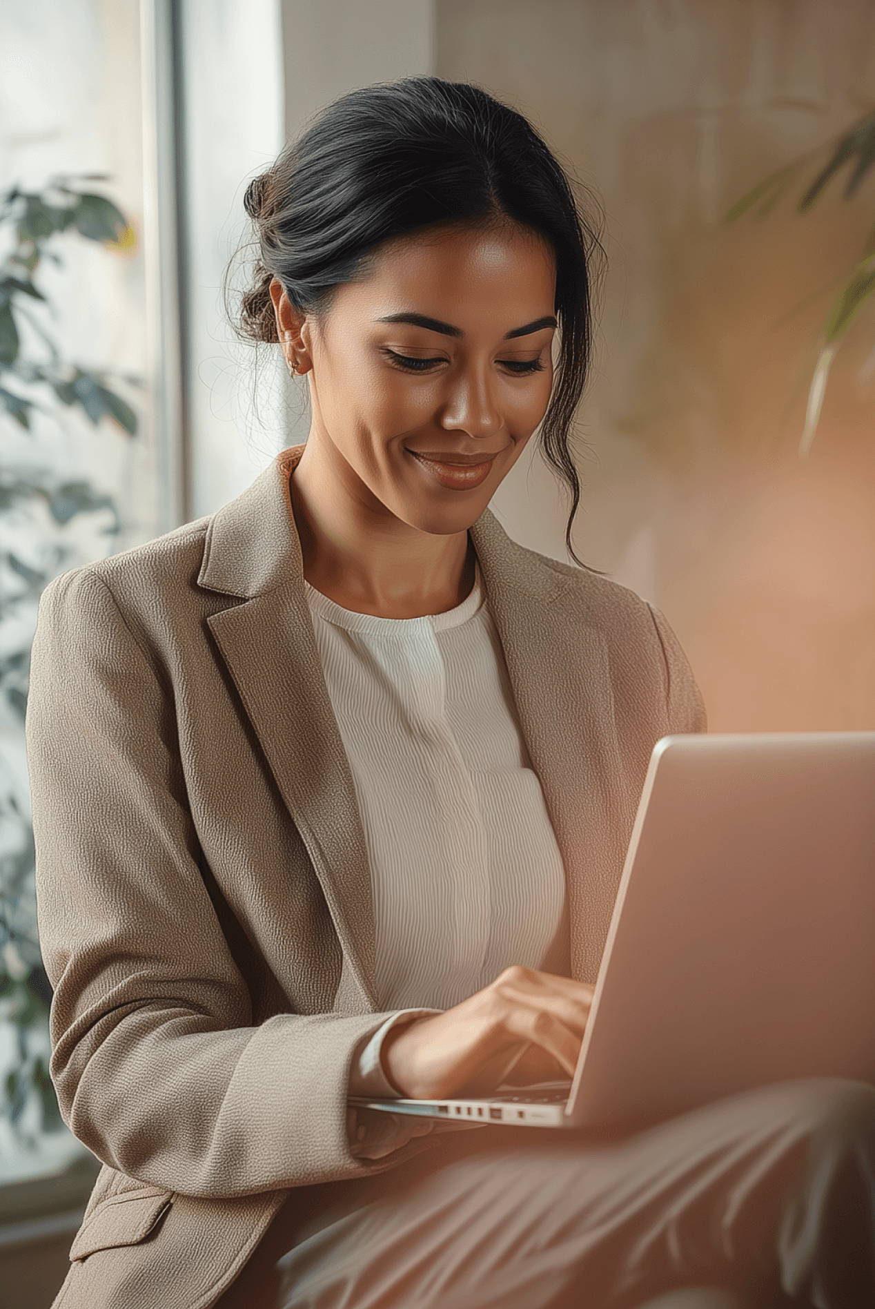 A female employee signing up for RingCentral Referral Program