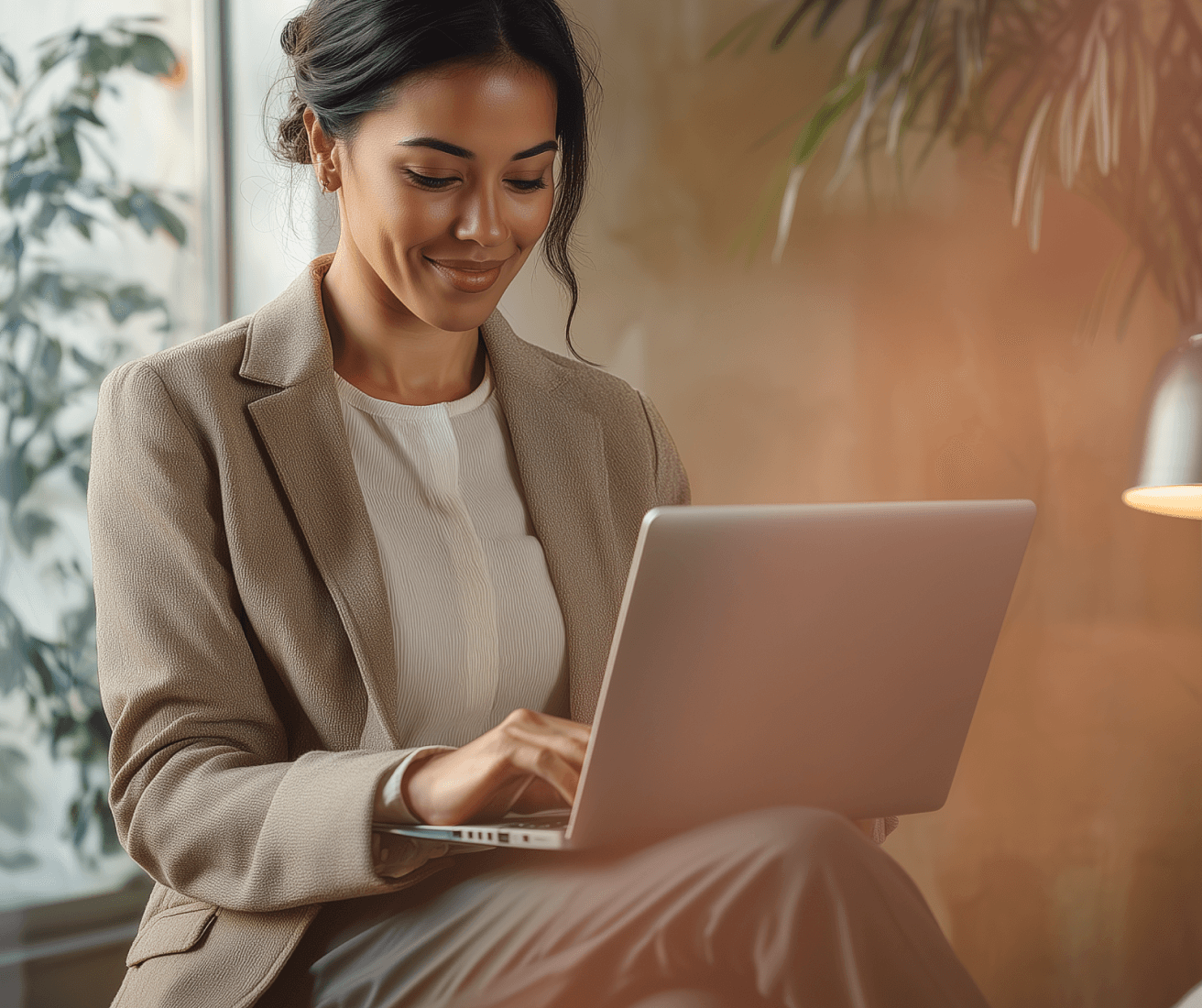 A female employee signing up for RingCentral Referral Program