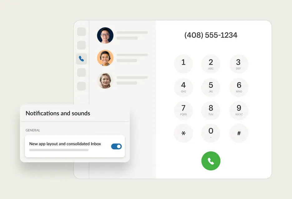 The new RingCentral app user interface