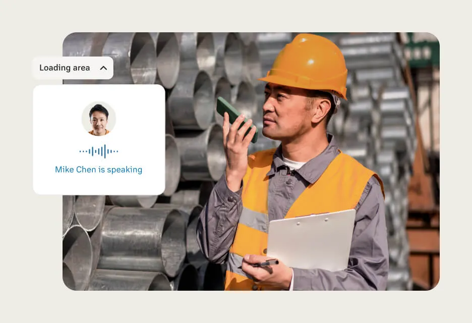 A worker using RingCentral Push-to-talk feature to speak with a colleague