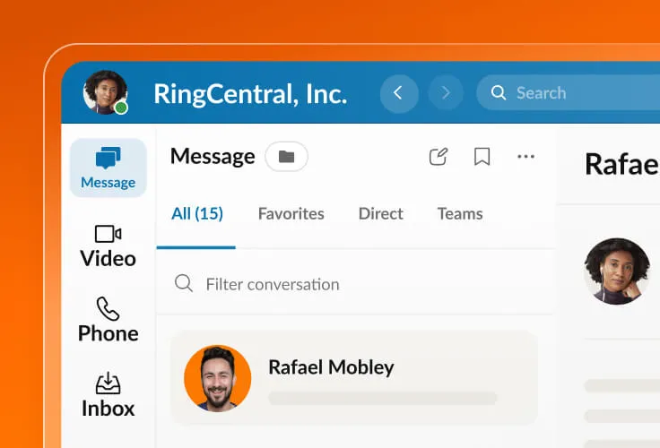 A snapshot of the RingCentral Desktop app