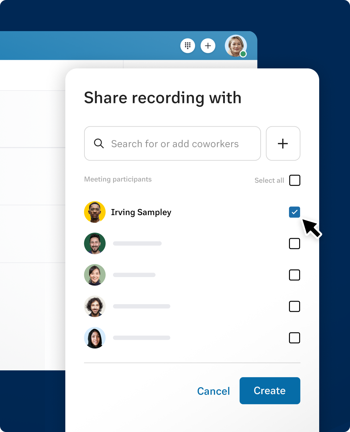 Sharing a recording feature in RingCentral Video