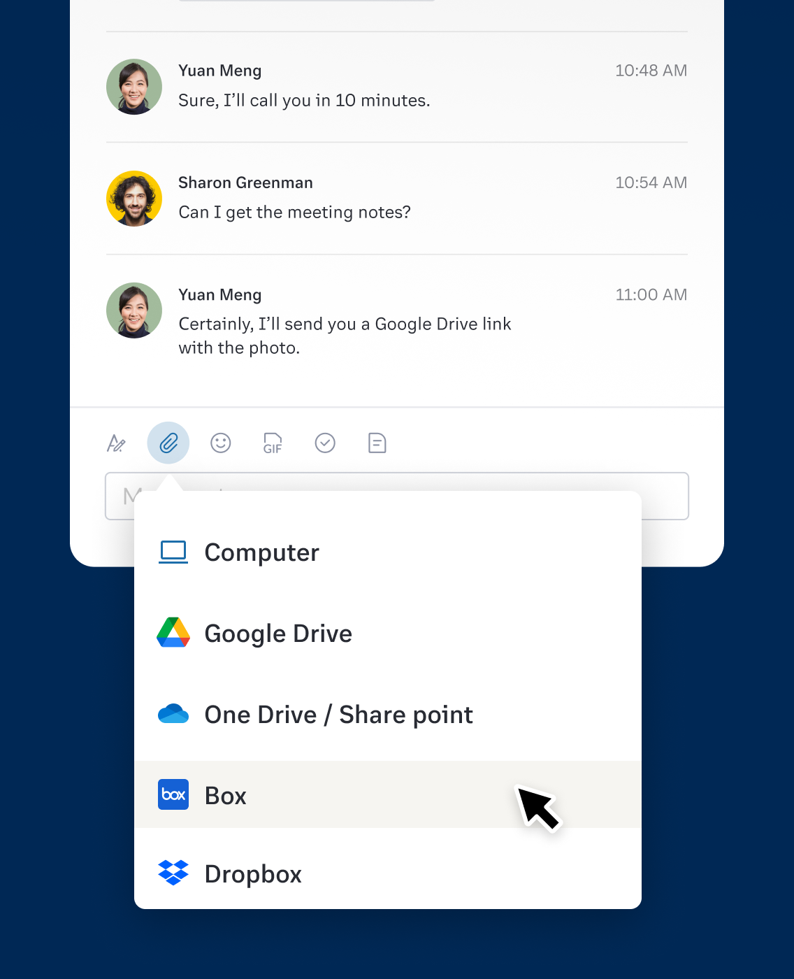 Sharing files from cloud storage in RingCentral Video