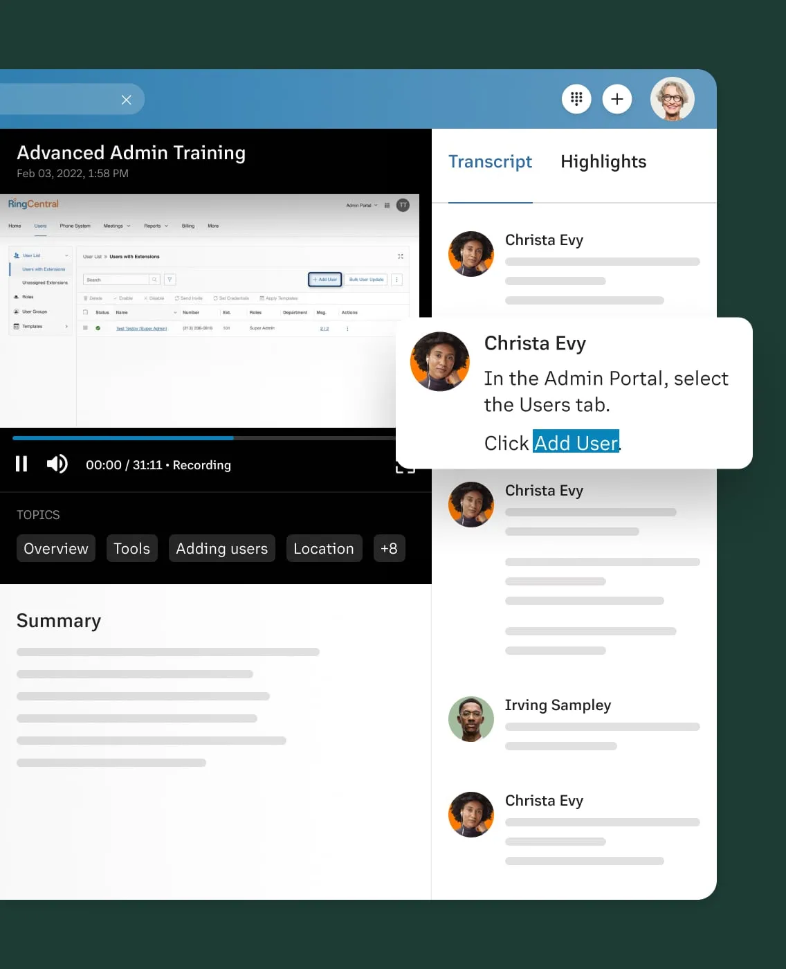 RingCentral app features advanced meeting insights