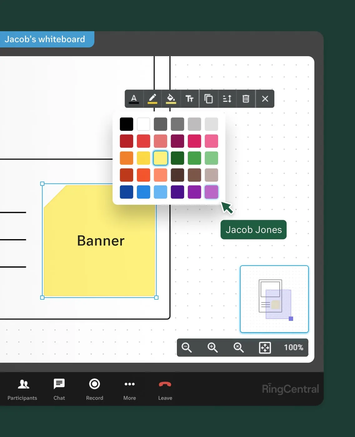 RingEX's whiteboard feature