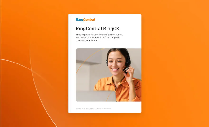 Product guide cover: A smiling female call center agent on a customer call